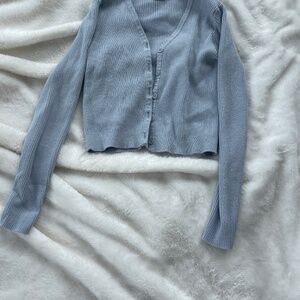 Blue cropped cardigan